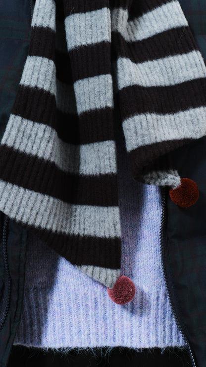 Candy stripe muffler (black)