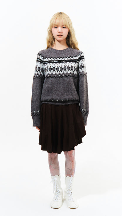 Snowflake nordic knit (charcoal)