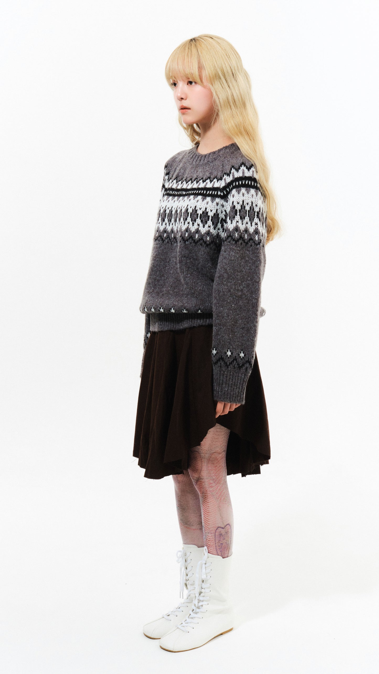 Snowflake nordic knit (charcoal)