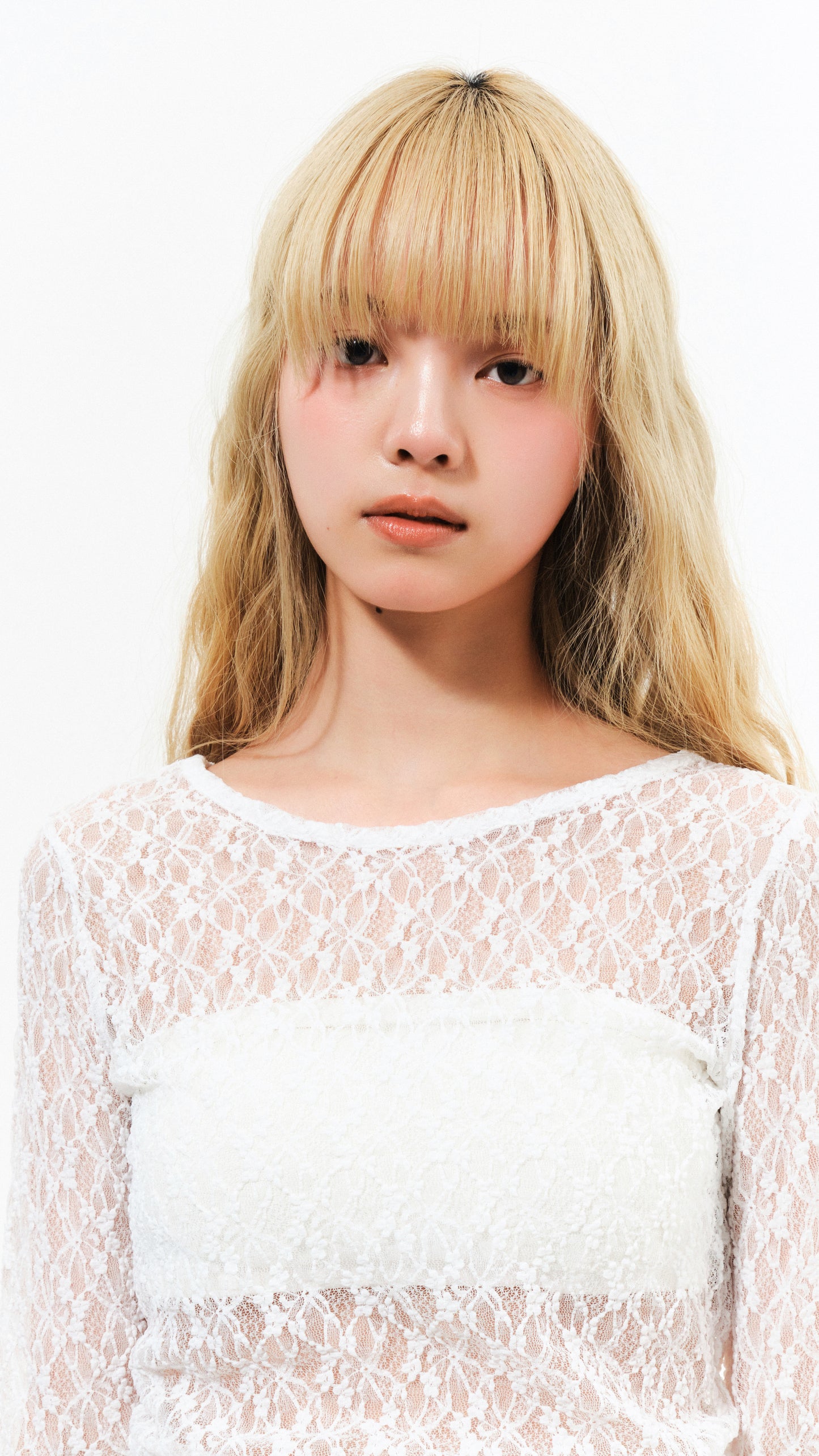 Jacquard lace top (white)