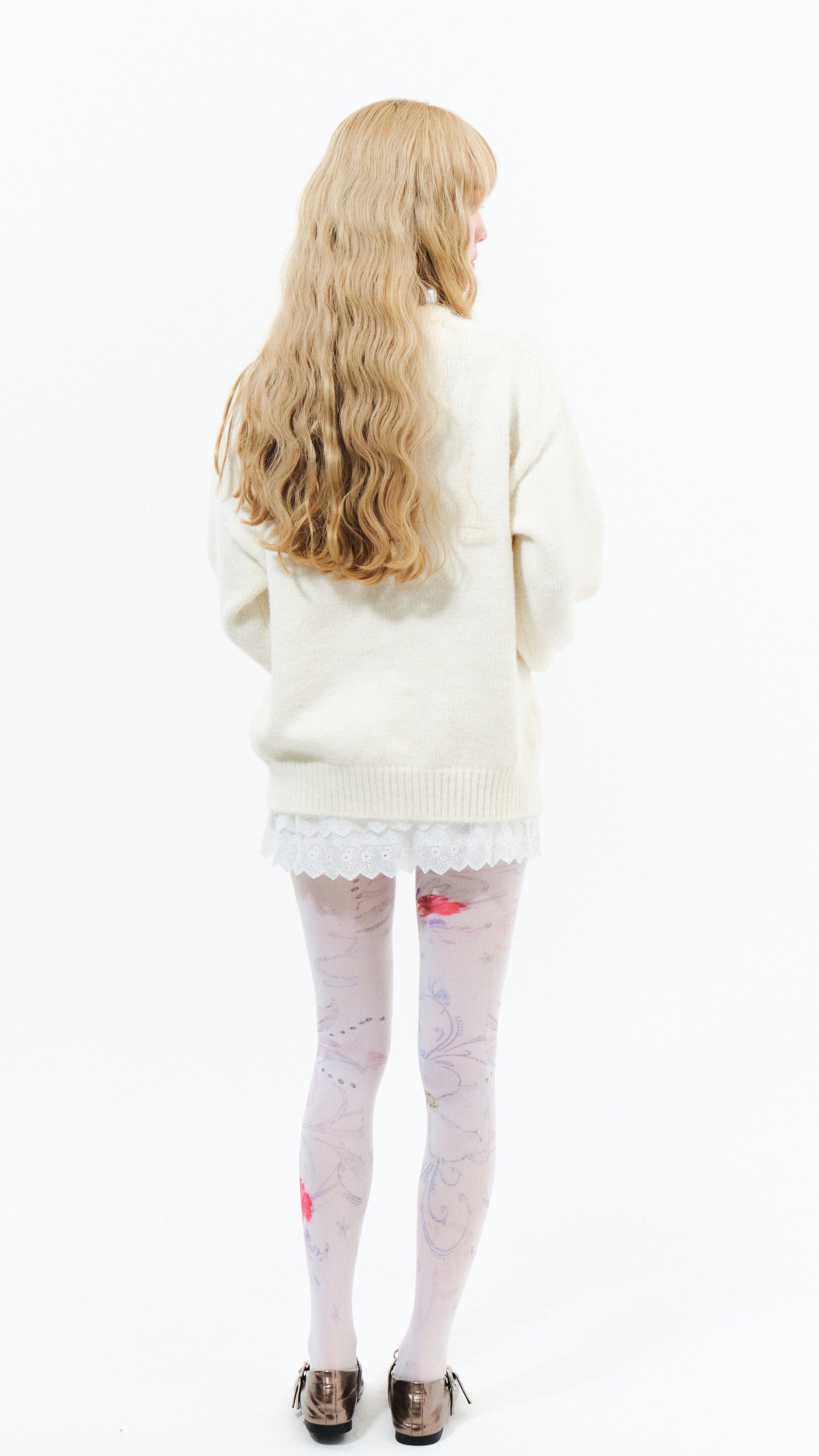 Pudding round knit knit (ivory)