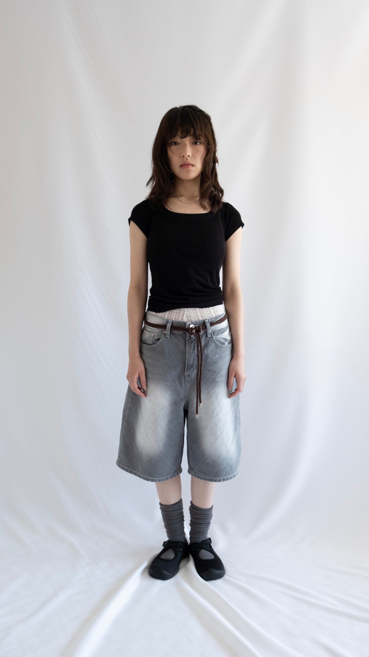 Silver bermuda pants