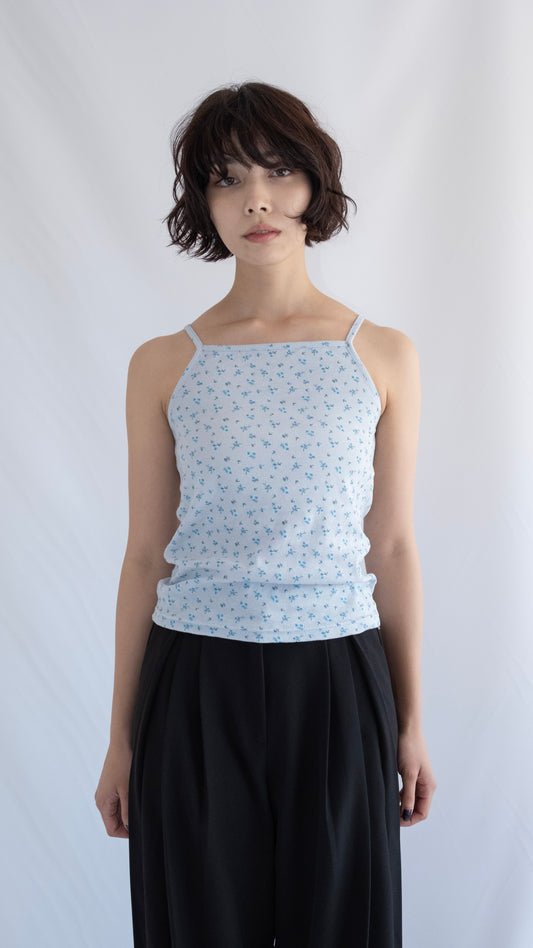 Flower rib tanktop (blue)