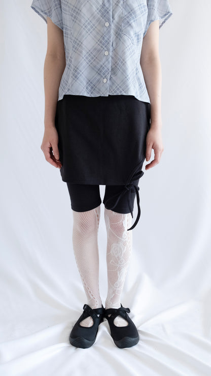 Half length technical skirt pants (black)