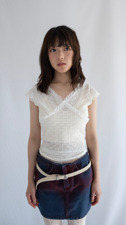 Lace fairy S/S top (ivory)