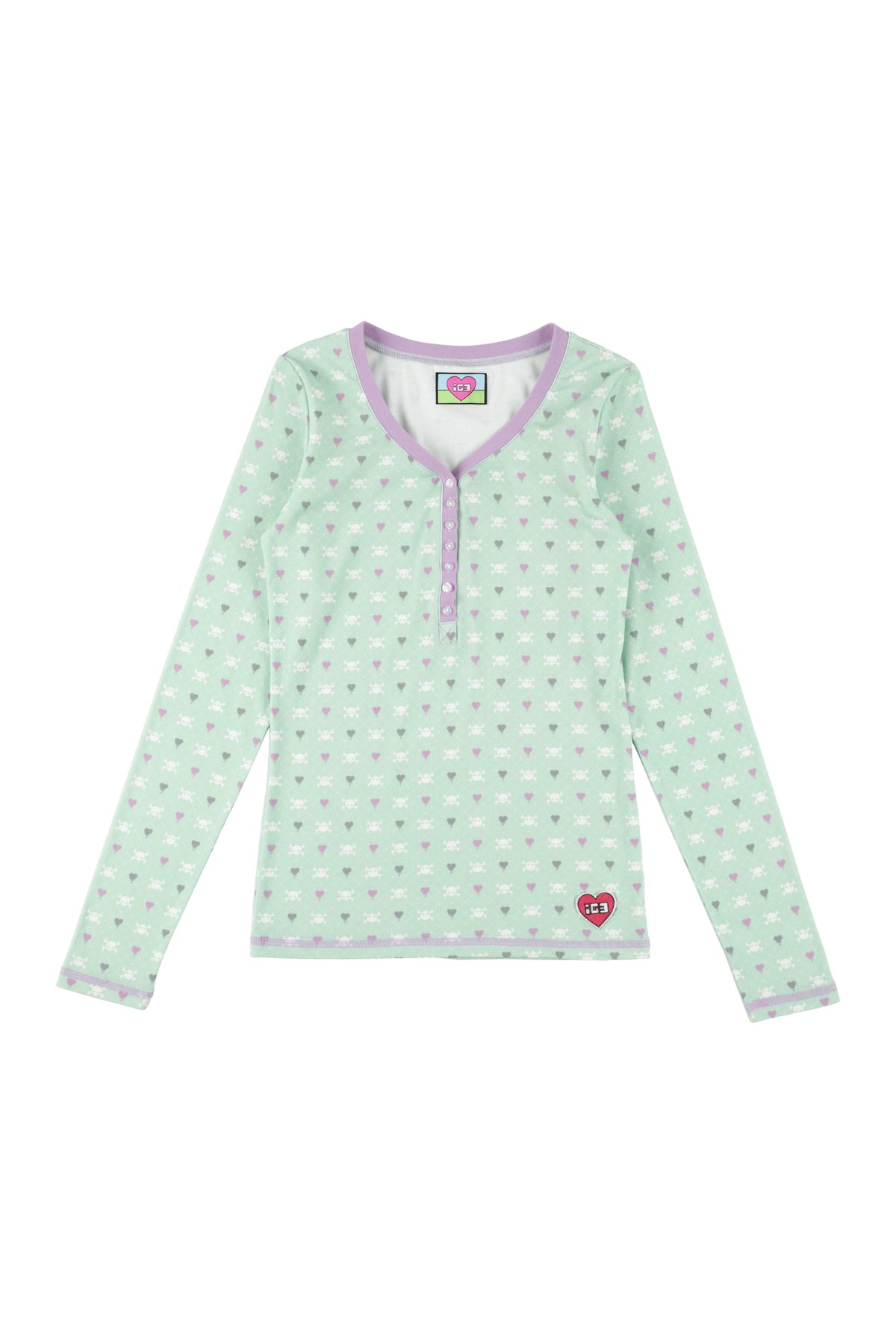 Skull Heart Henley Top
