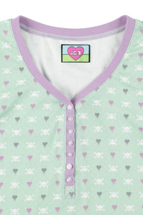 Skull Heart Henley Top