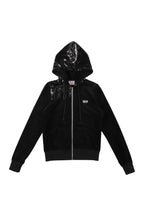 Melt Velour Zip Hoodie Black Sequin
