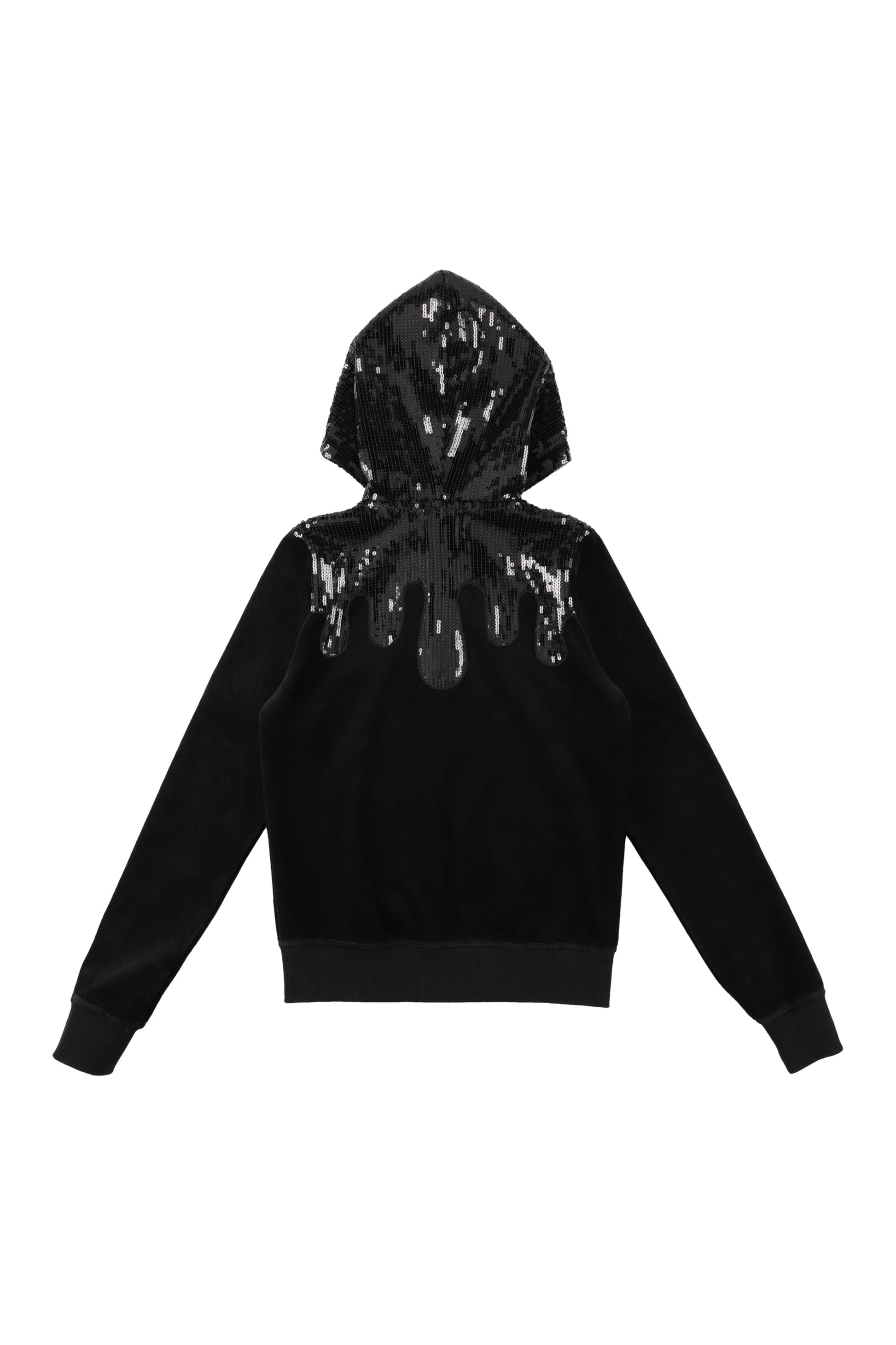 Melt Velour Zip Hoodie Black Sequin