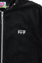 Melt Velour Zip Hoodie Black Sequin
