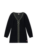 ZIPPER KNIT DRESS BLACK