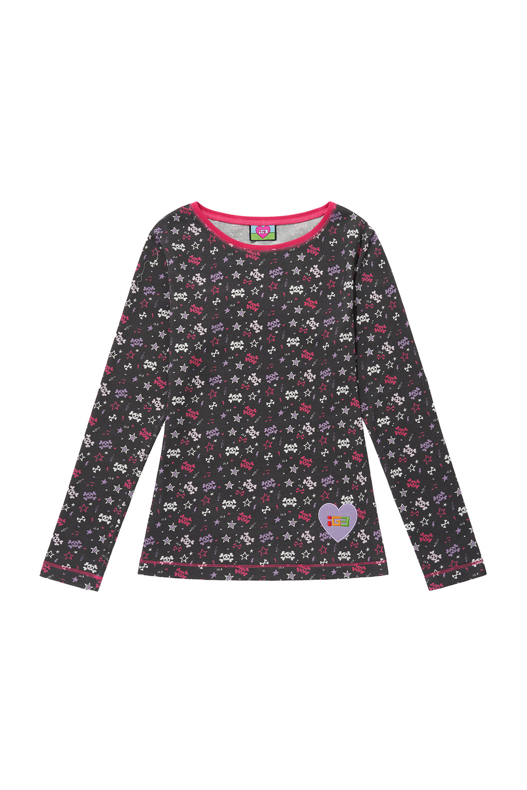 BAD GIRL WAFFLE TOP BLACK
