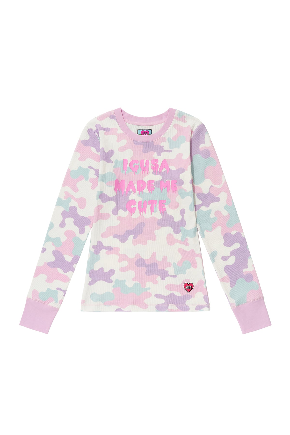 KAWAII CAMO WAFFLE TOP PINK
