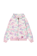 KAWAII CAMO WAFFLE ZIP HOODIE PINK