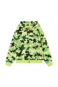 KAWAII CAMO WAFFLE ZIP HOODIE GREEN