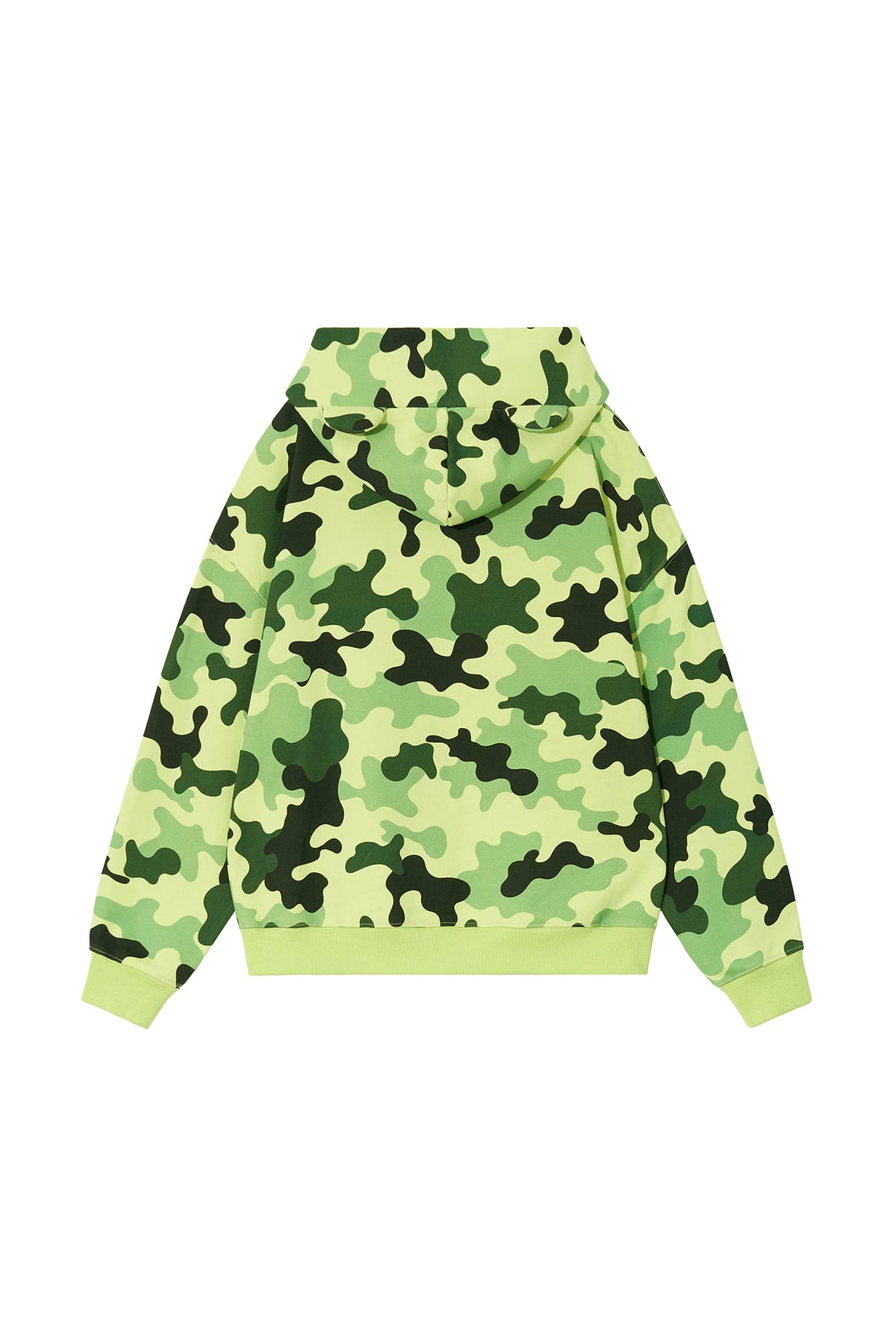 KAWAII CAMO WAFFLE ZIP HOODIE GREEN