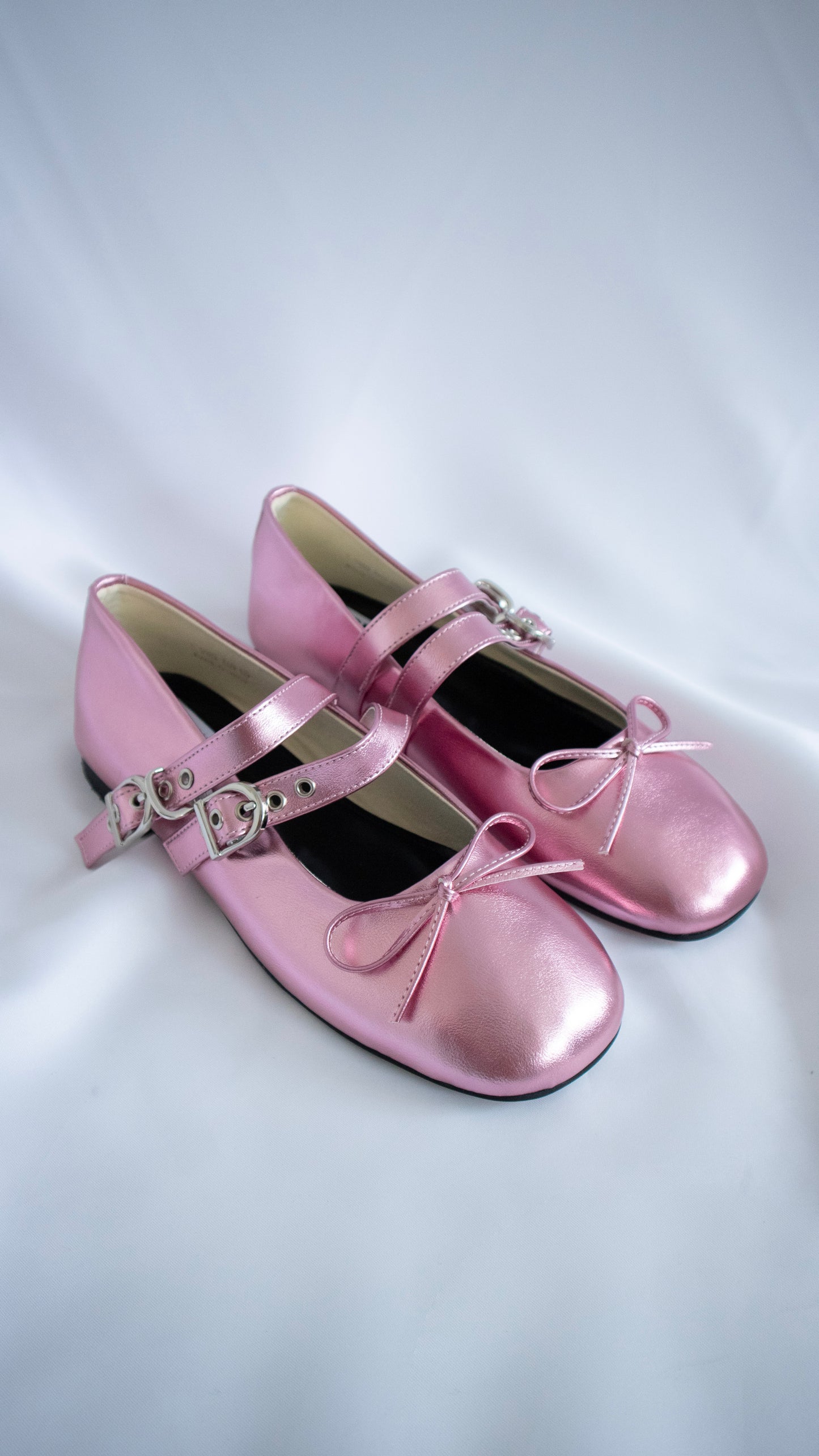 Ribbon flat shoes (pink)