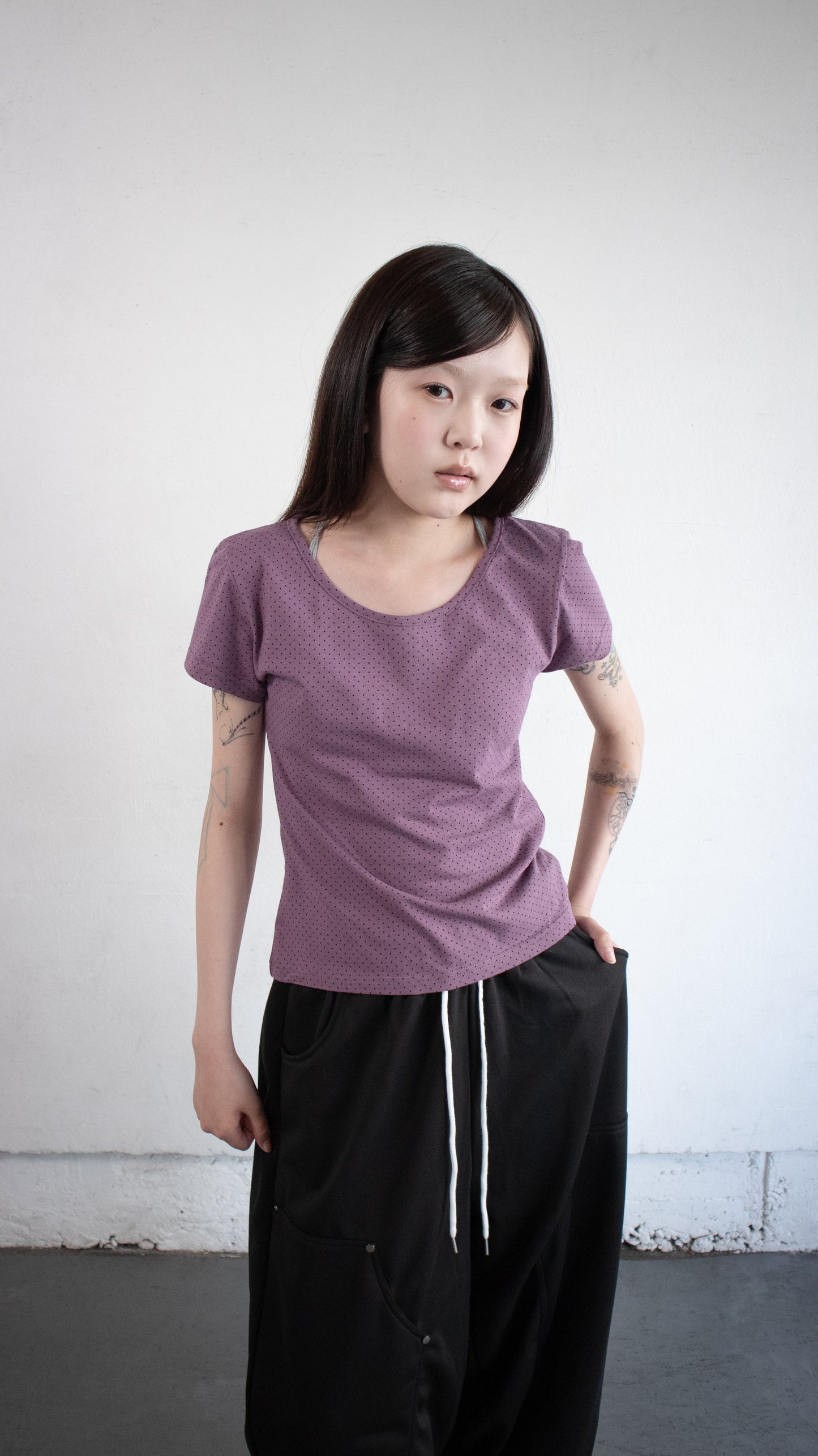 Dot basic t-shirt (purple)