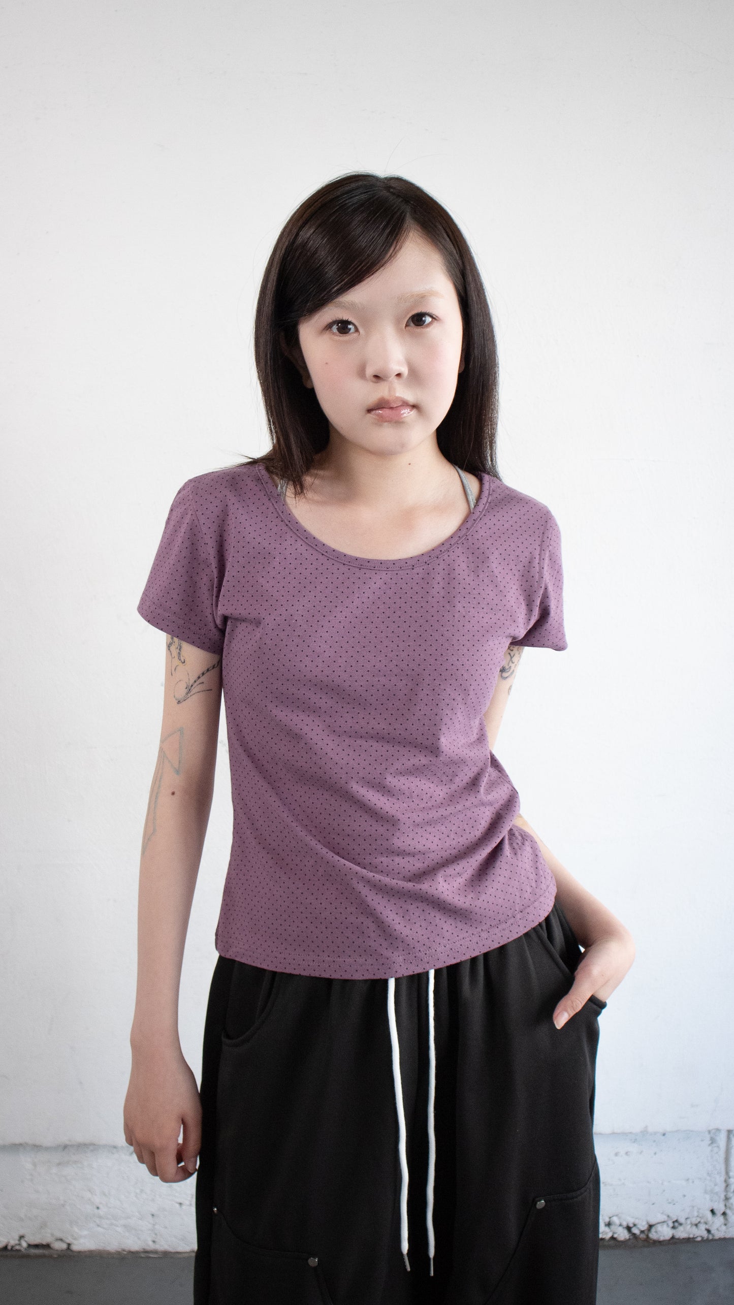 Dot basic t-shirt (purple)