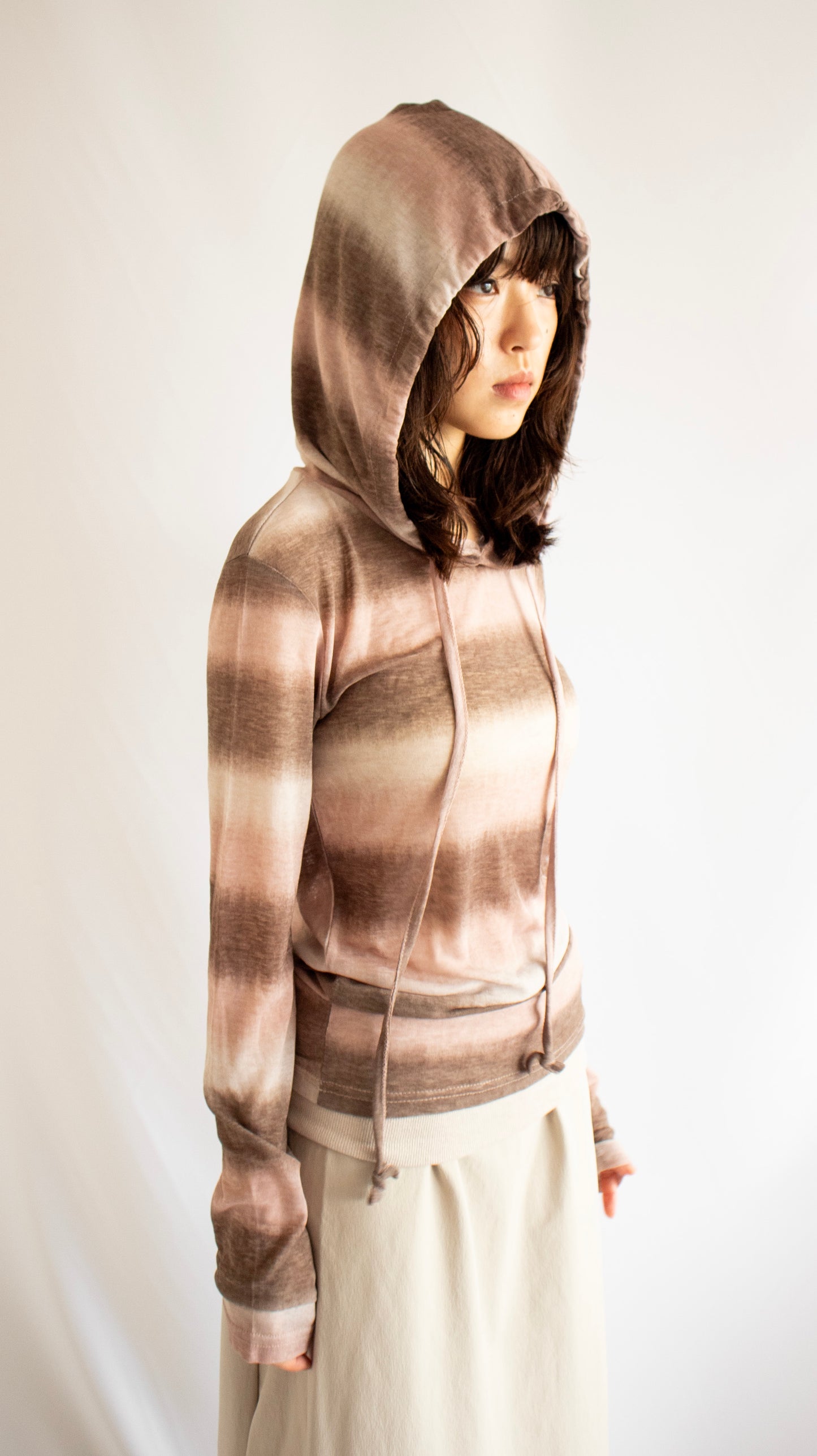 Sheer gradation hoodie (pink)