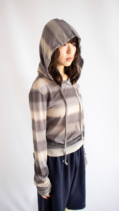 Sheer gradation hoodie (charcoal)