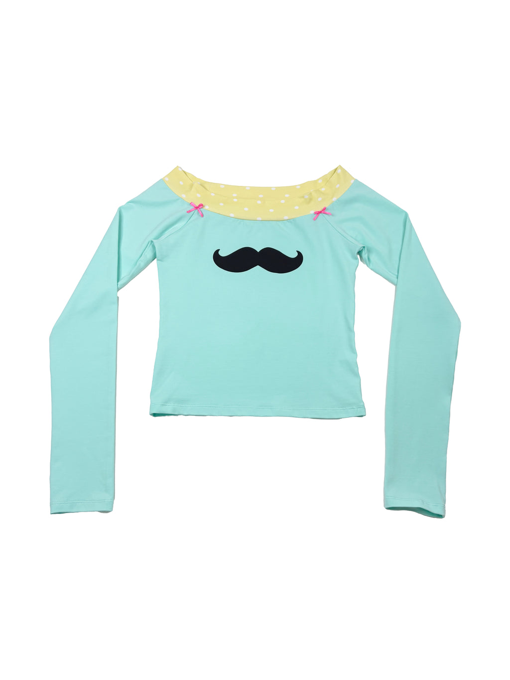 Mustache Mint Off-shoulder Top
