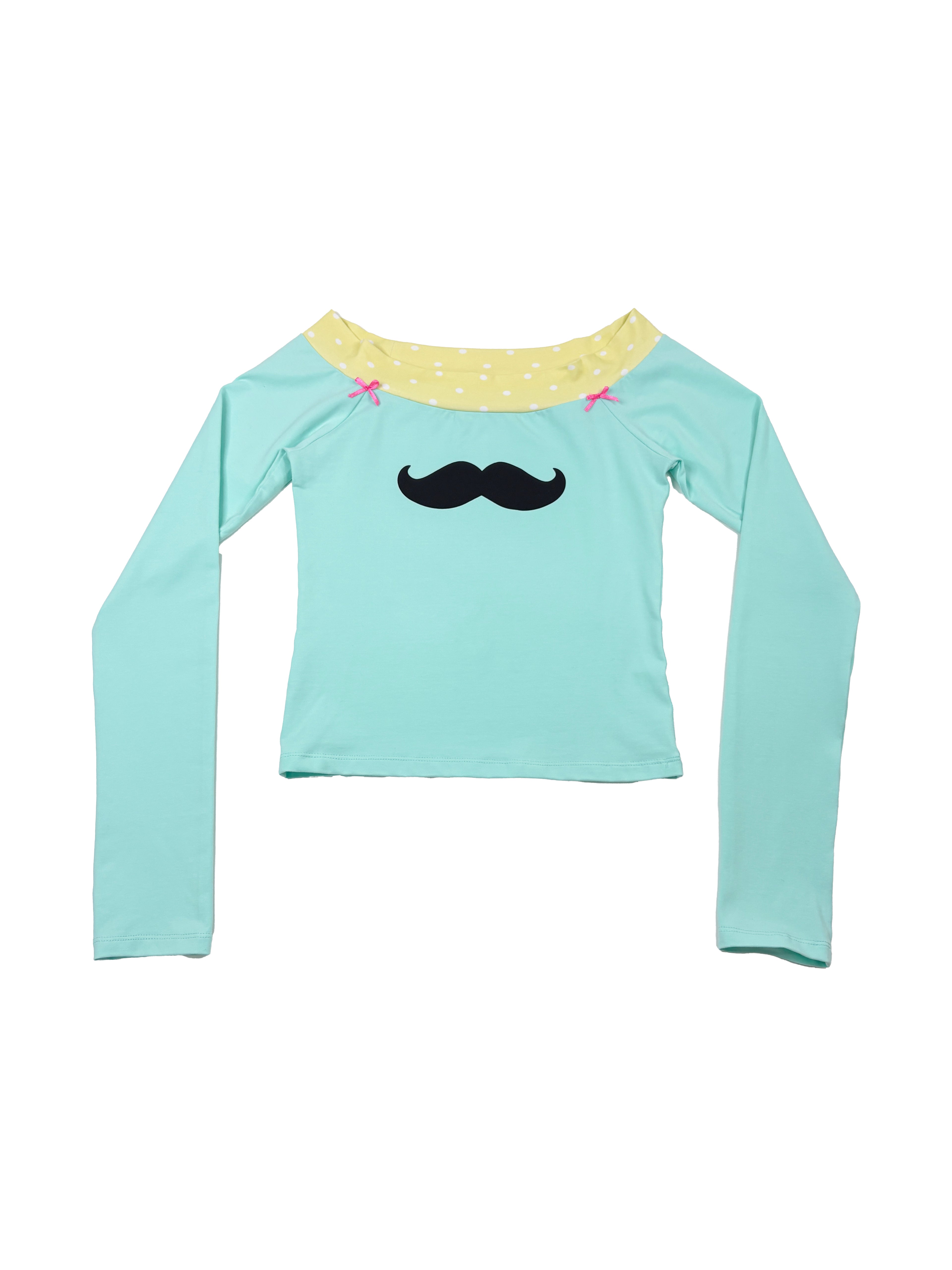 Mustache Mint Off-shoulder Top