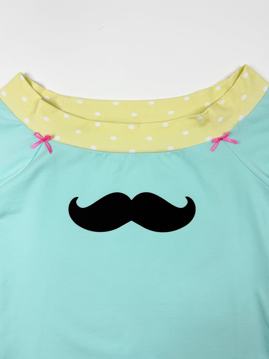 Mustache Mint Off-shoulder Top