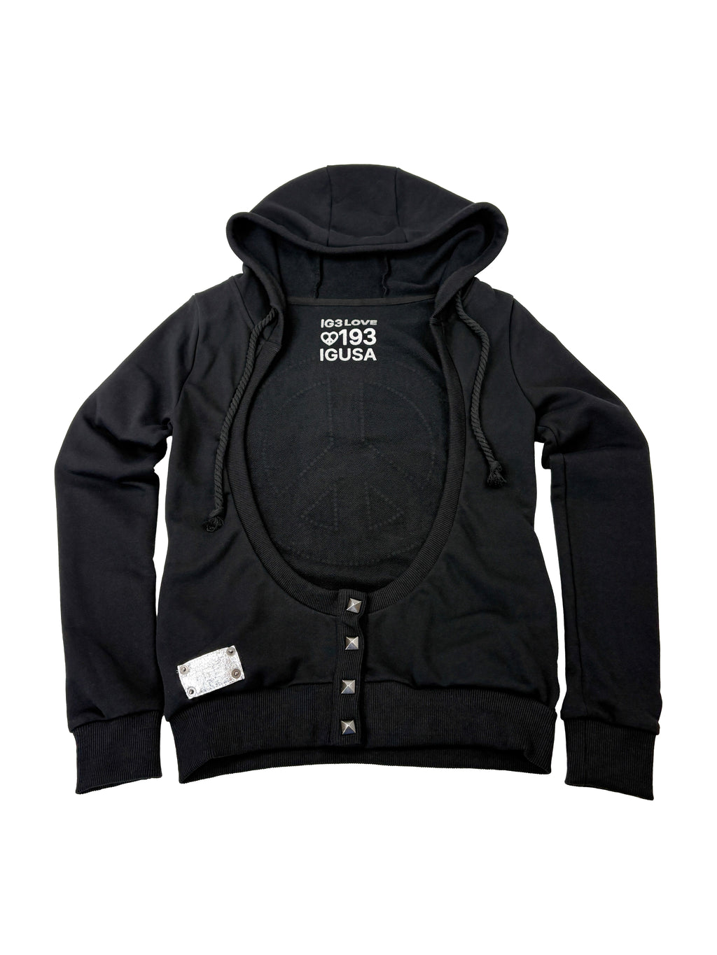 Peace Stud Hoodie Cardigan