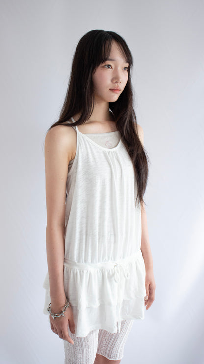 Kankan halter layered dress (white)