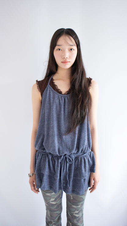 Kankan halter layered dress (blue)