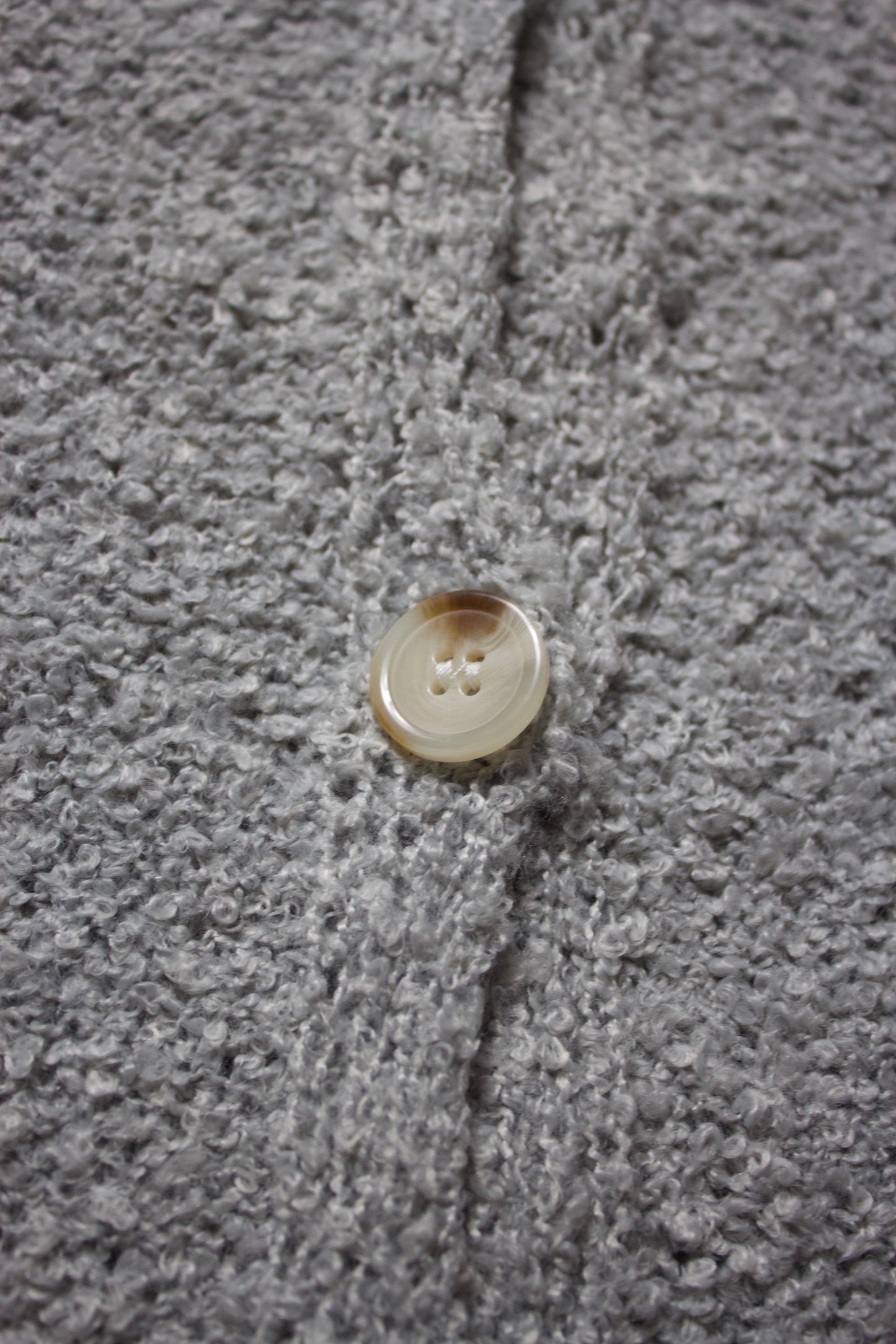 Boucle knit button cardigan (gray)