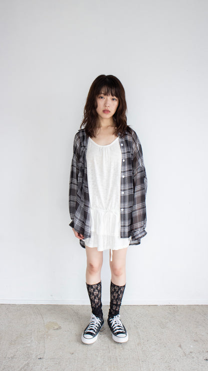 Sheer check shirts (black)