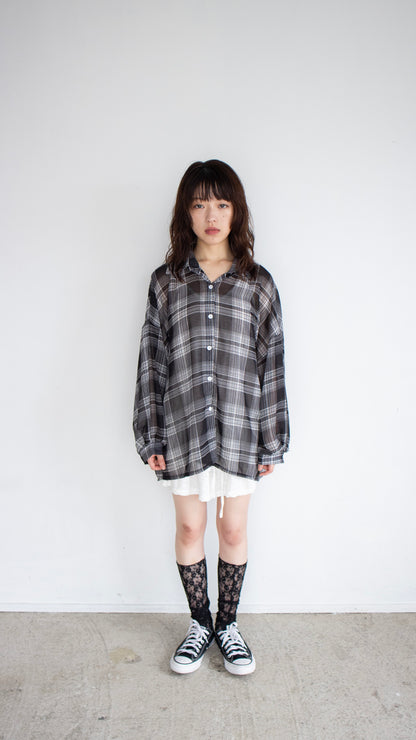 Sheer check shirts (black)