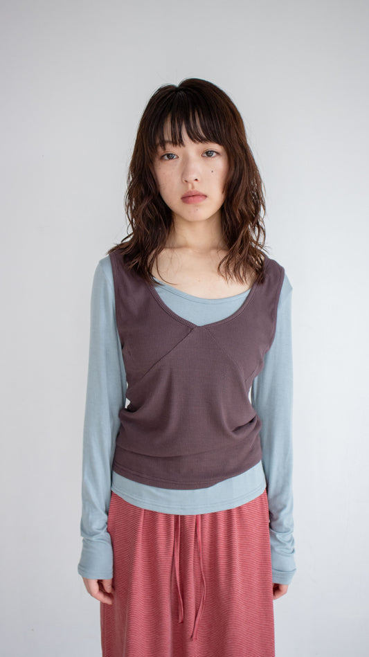 Layered tank L/S top (brown)