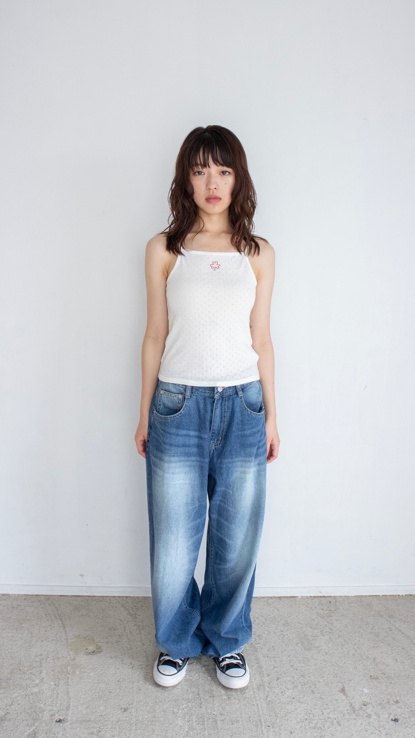 193 clover camisole (white/red)