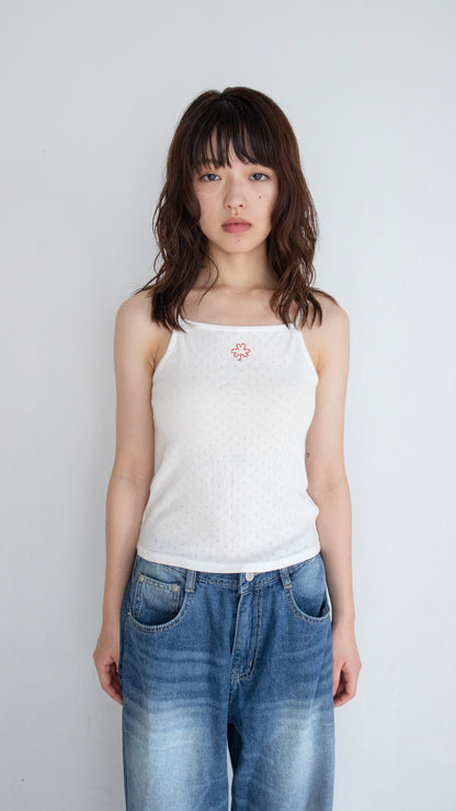 193 clover camisole (white/red)