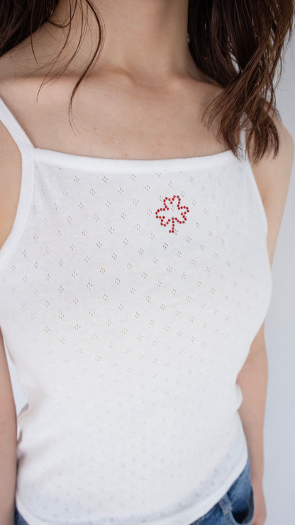 193 clover camisole (white/red)