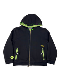 Monster Stud 3/4 Zip Hoodie(Black)