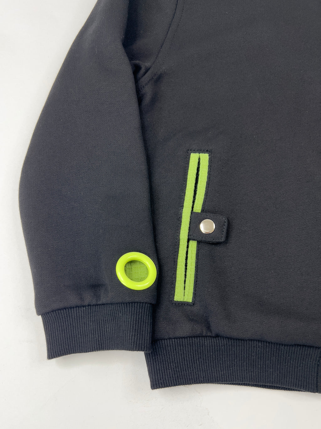Monster Stud 3/4 Zip Hoodie(Black)