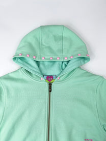 Monster Stud 3/4 Zip Hoodie (Mint)