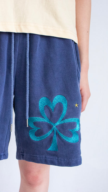 193 Clover pigment sweat shorts (navy)