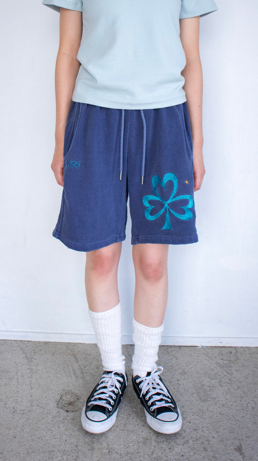 193 Clover pigment sweat shorts (navy)