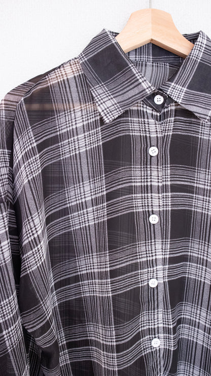 Sheer check shirts (black)