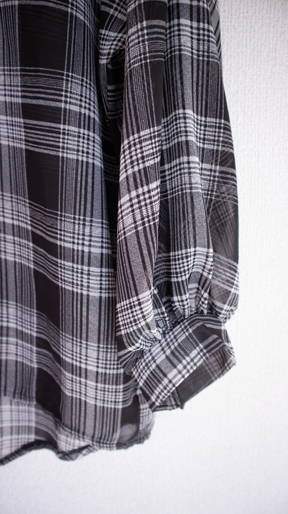 Sheer check shirts (black)