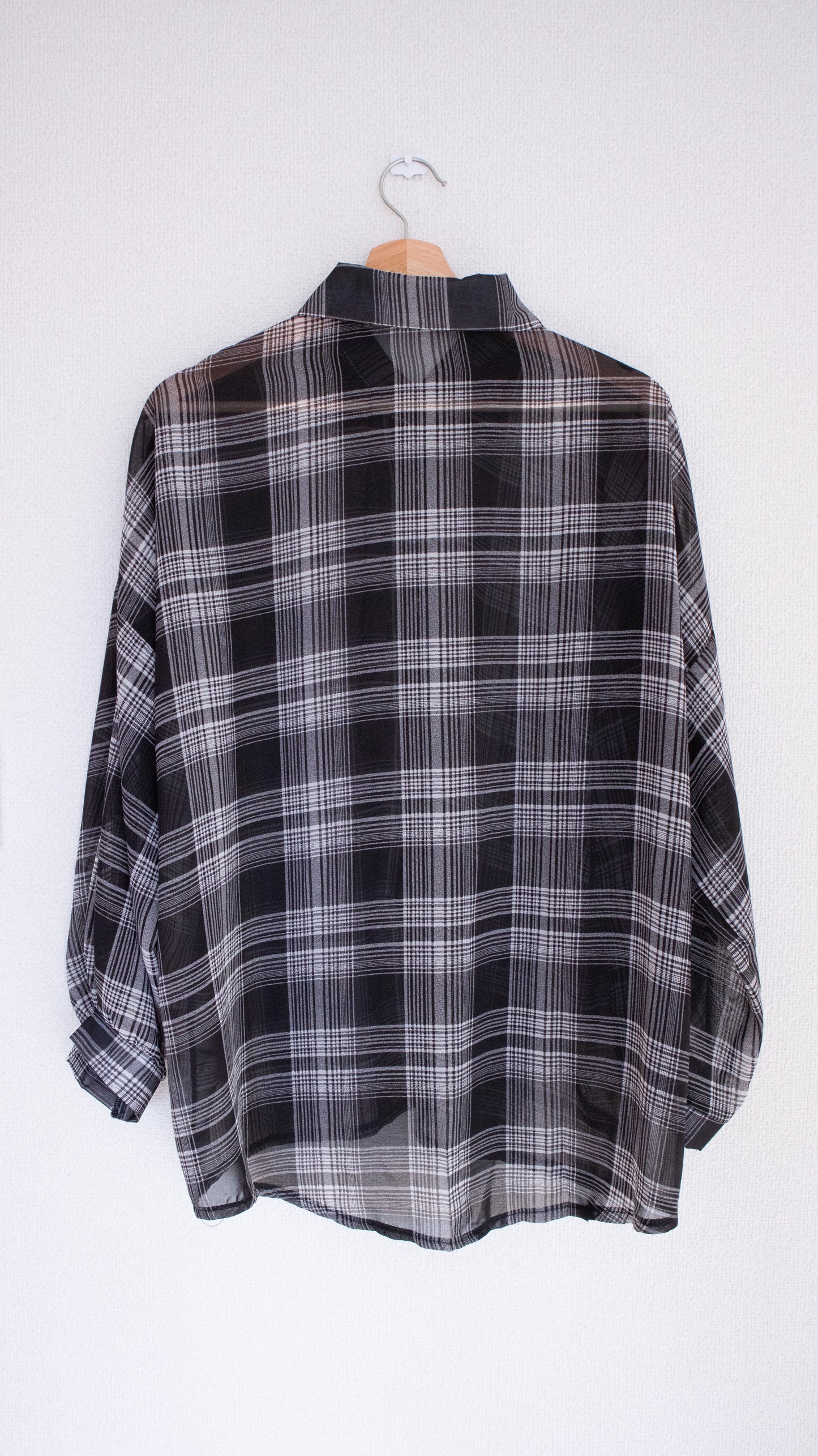 Sheer check shirts (black)