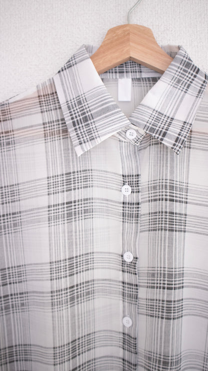 Sheer check shirts (ivory)