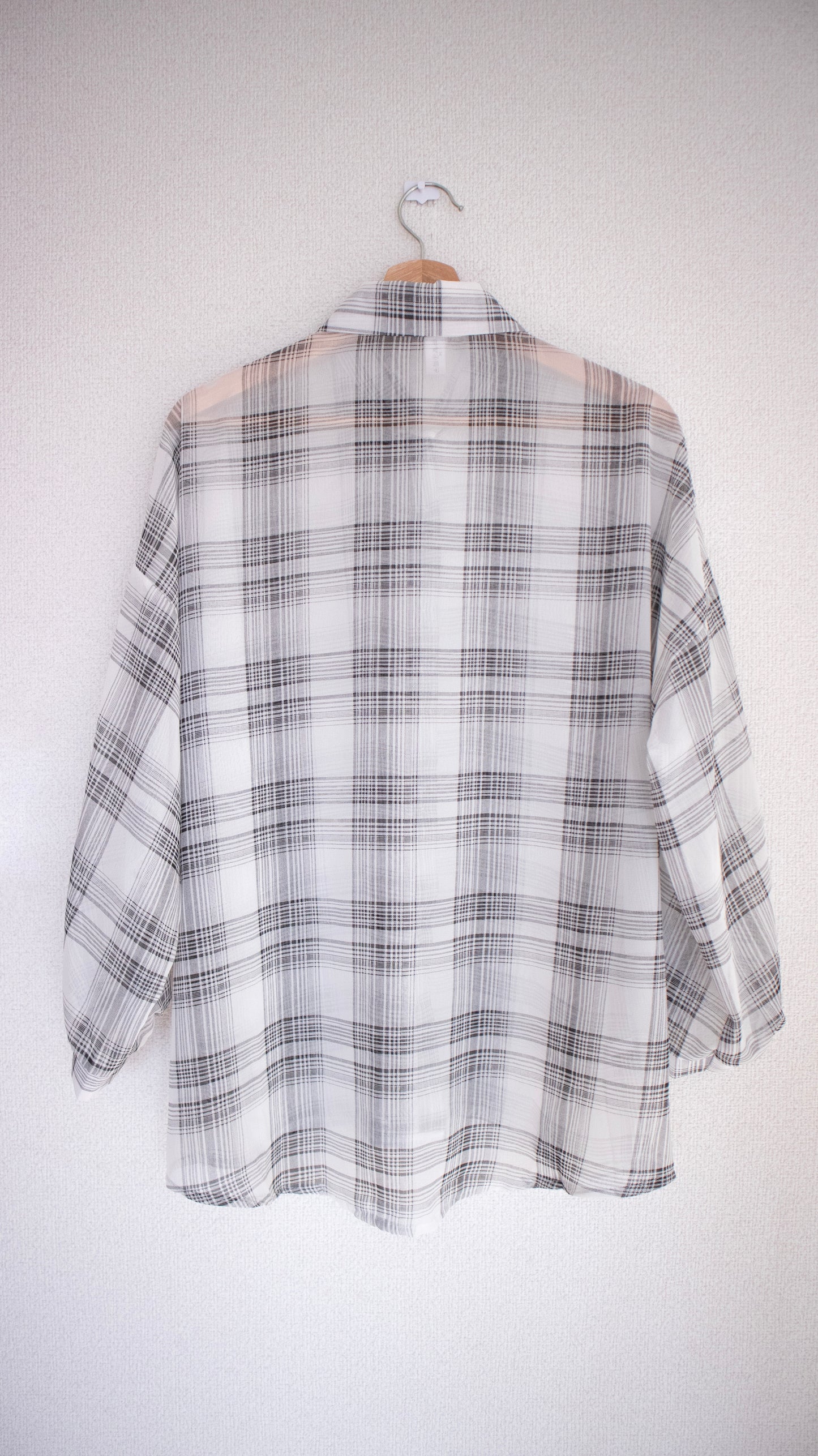 Sheer check shirts (ivory)