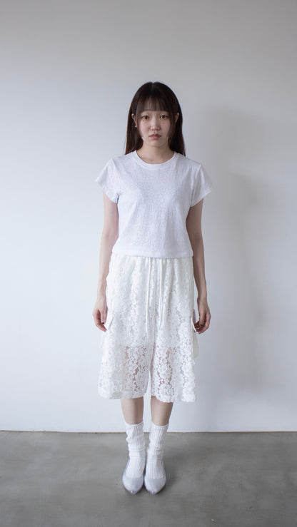 Flower eyelet t-shirt (white)