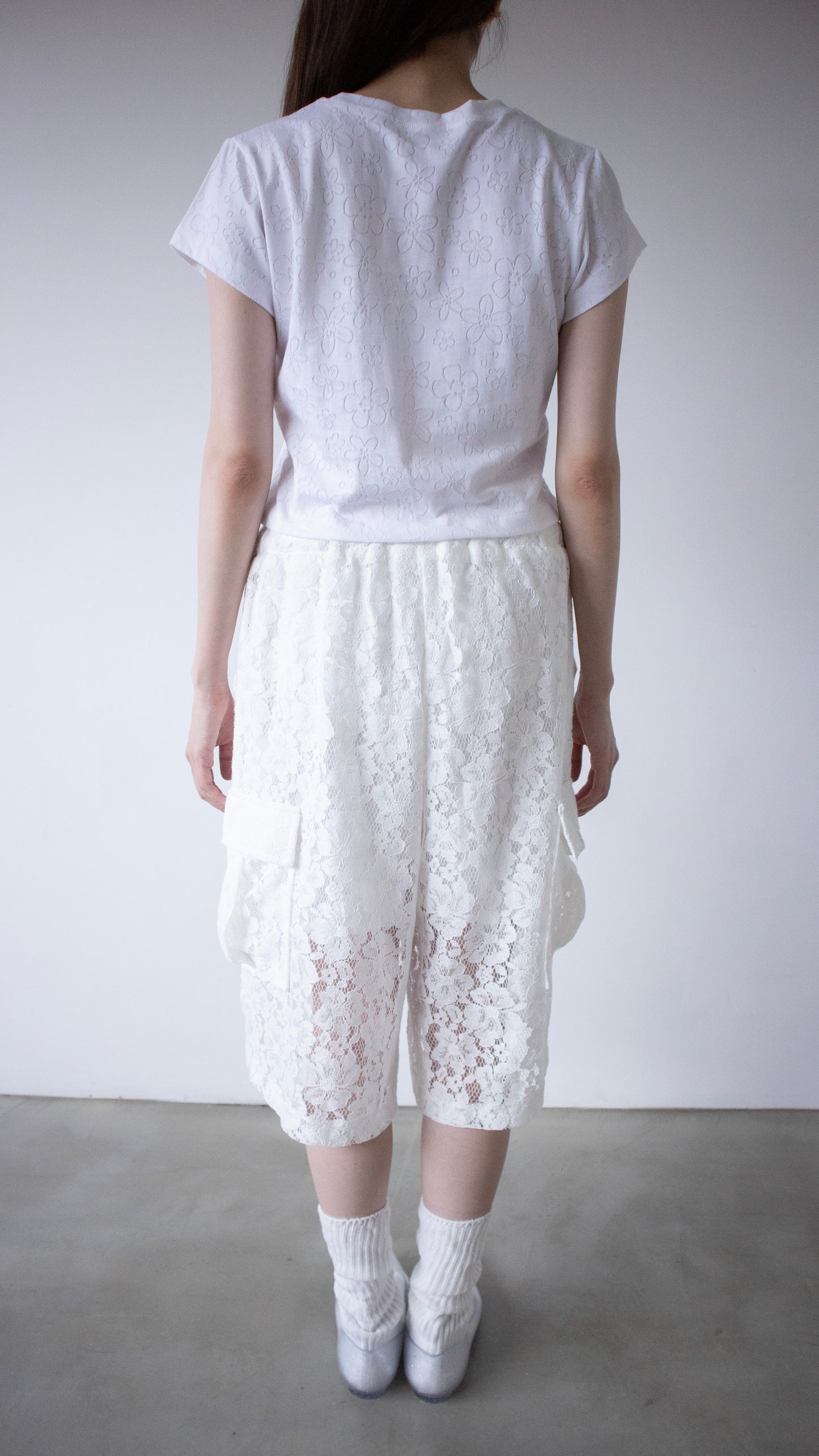 Flower eyelet t-shirt (white)